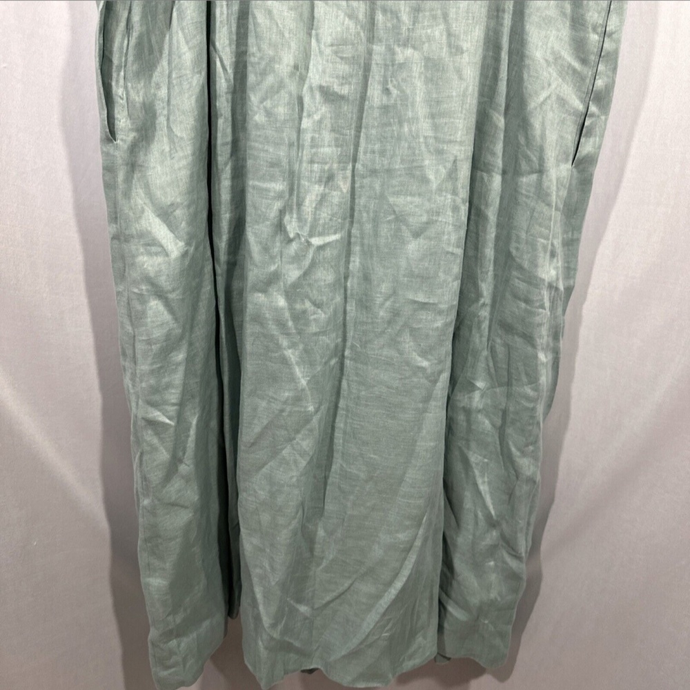 NWD $320 Reiss [ 14 US ] Catalina Linen Button Front Midi Dress in Sage‎ - Picture 14 of 16